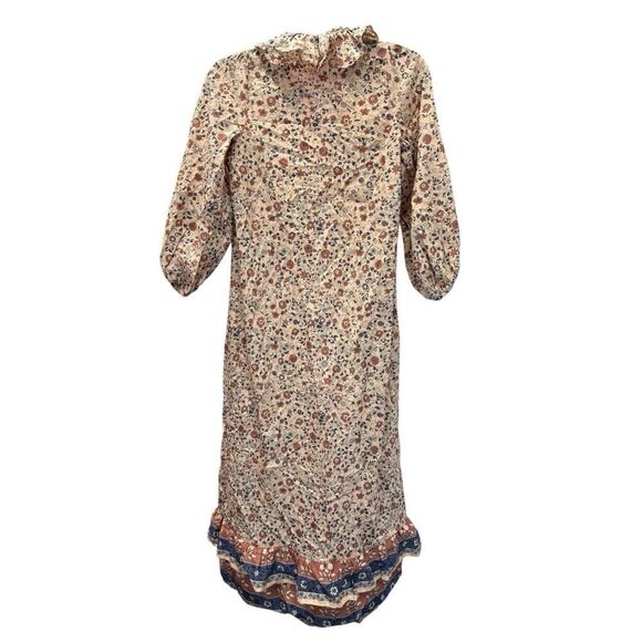 Christy Dawn The Plum Dress S Sand Anemone Vine Puff Floral Ruffle Paisley Boho - Picture 11 of 13